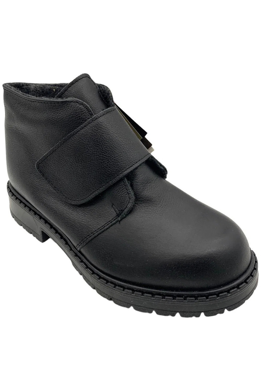 Toe Warmers Men's Pruno Leather Ankle Boots Black/Black - Wide